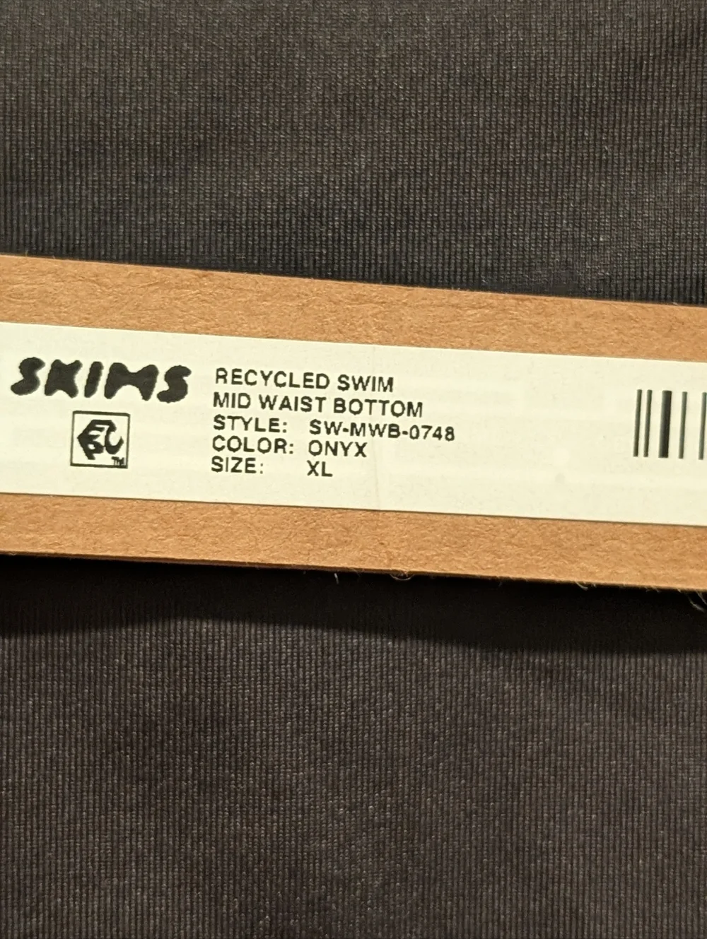 SKIMS Black High-Cut Mid Rise Bikini Bottoms XL